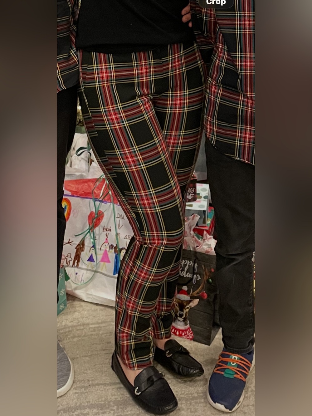 J. Crew Black Red Plaid Cropped Pants